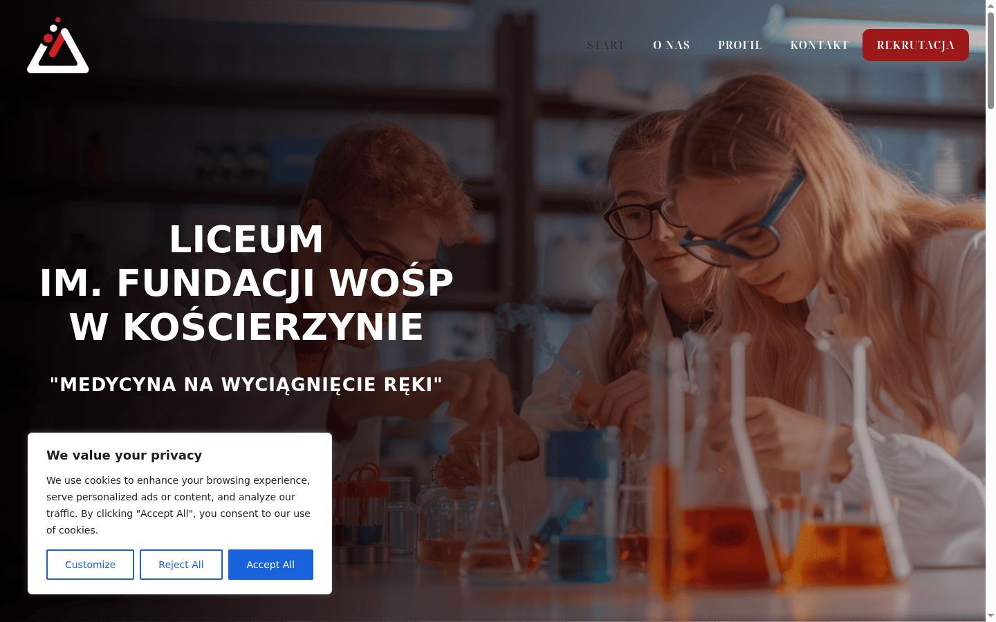 Zrzut ekranu banera zgody wyświetlanego przed jakąkolwiek interakcją