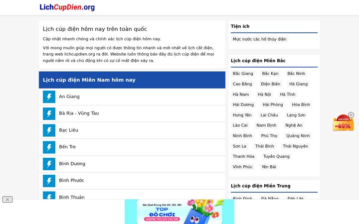 Screenshot of lichcupdien.org