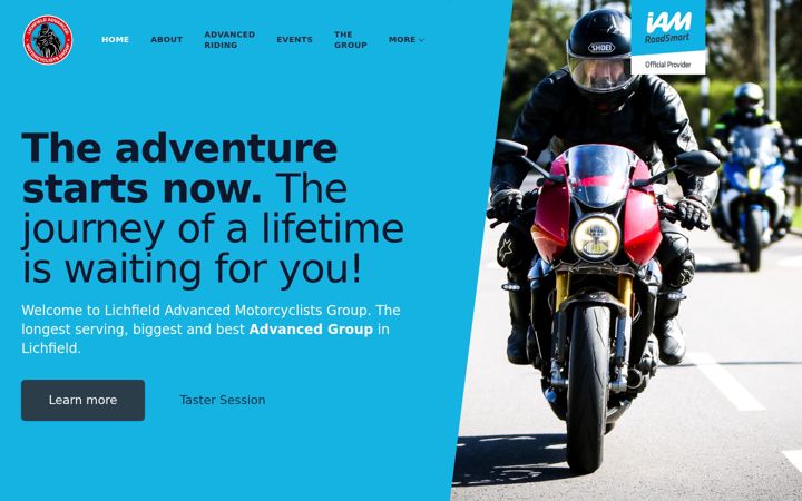 Screenshot of lichfieldadvancedmotorcyclists.co.uk