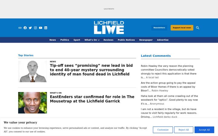 Screenshot of lichfieldlive.co.uk