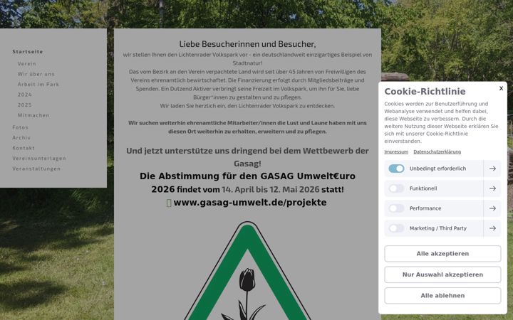 Screenshot of lichtenradervolkspark.de