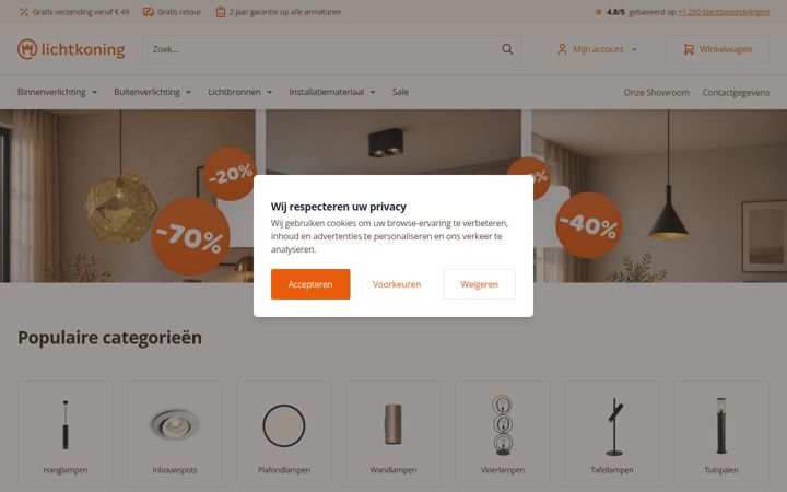 Screenshot di lichtkoning.be