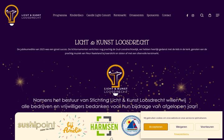 Screenshot of lichtkunstloosdrecht.nl
