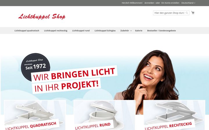 Screenshot of lichtkuppel-shop.de
