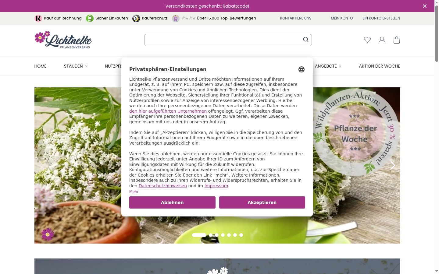 Zrzut ekranu banera zgody wyświetlanego przed jakąkolwiek interakcją
