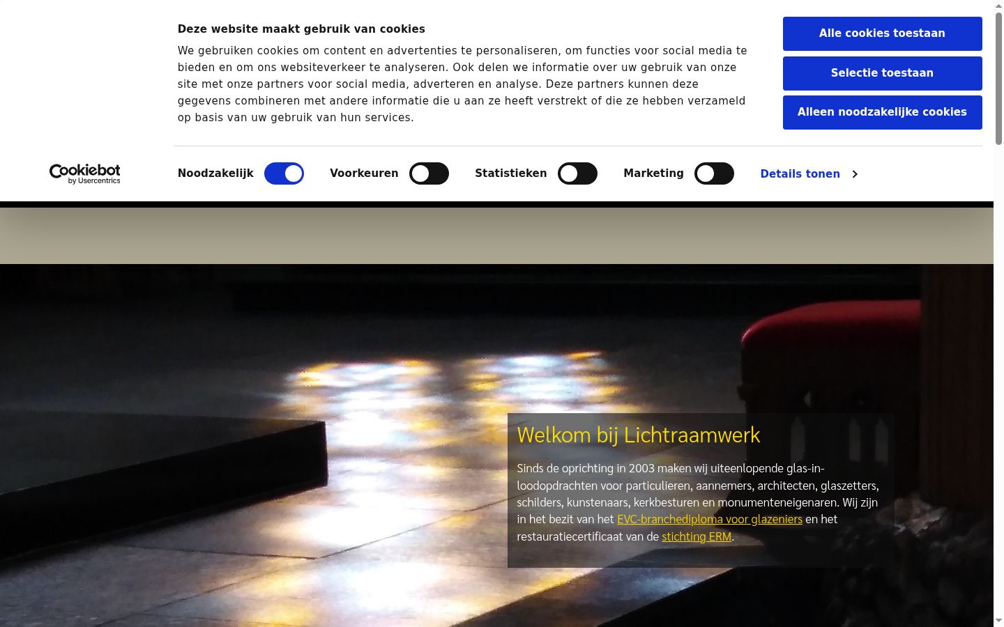 Screenshot del banner di consenso mostrato prima di qualsiasi interazione