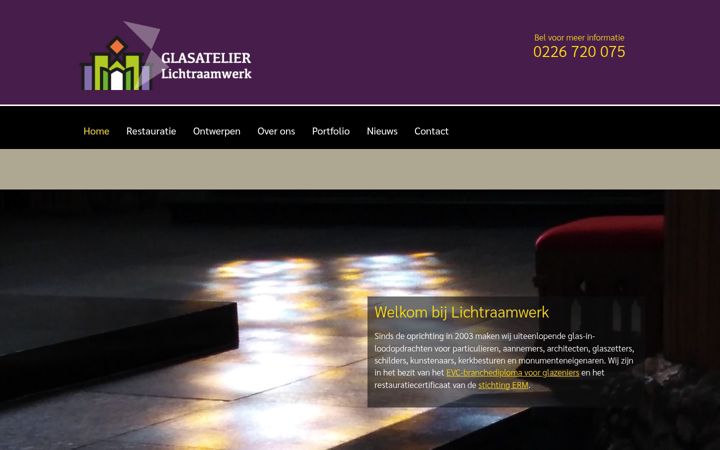 Screenshot of lichtraamwerk.nl