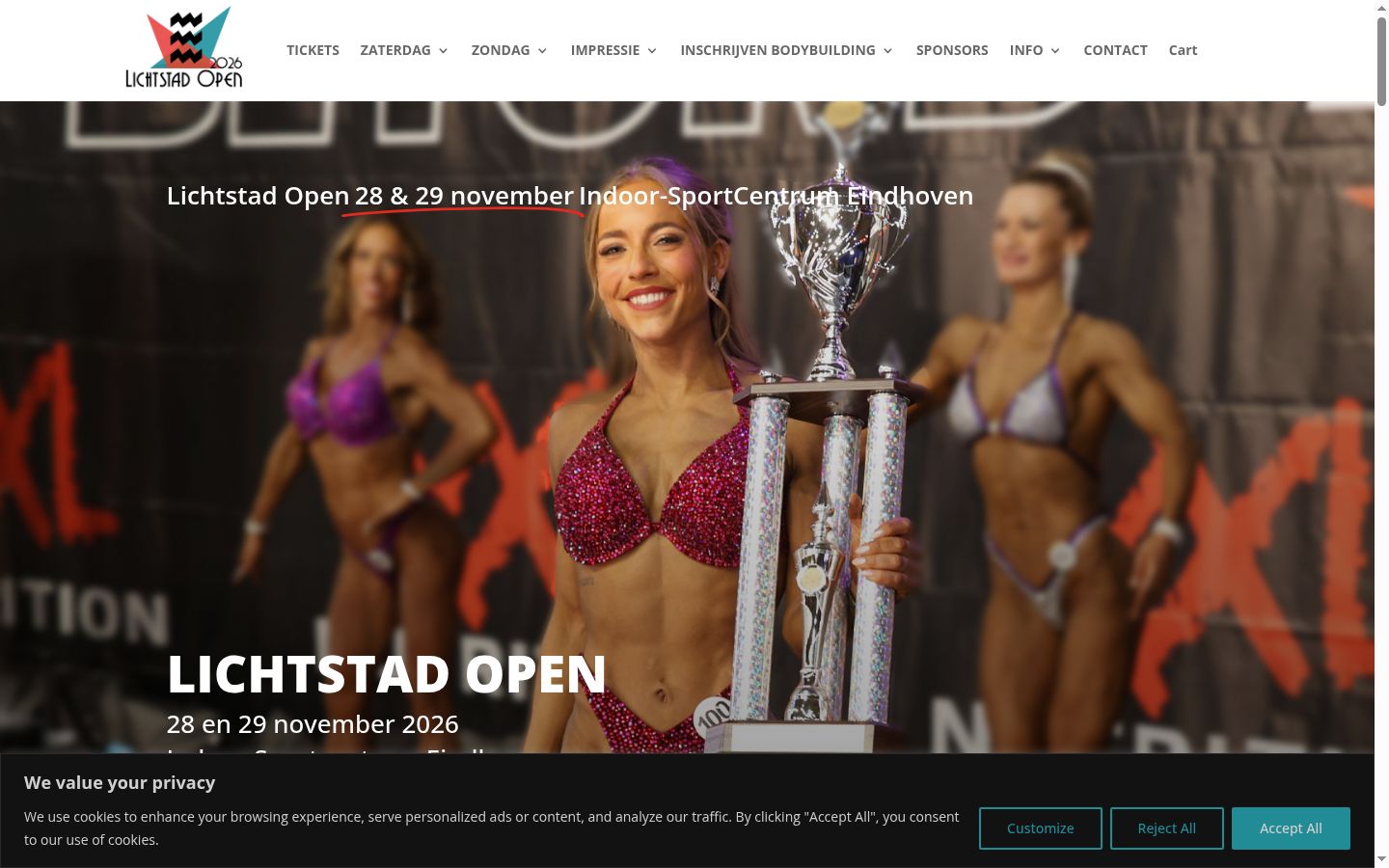 Screenshot del banner di consenso mostrato prima di qualsiasi interazione