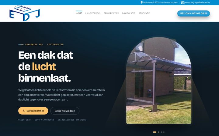 Screenshot of lichtstraten-dakwerken.be