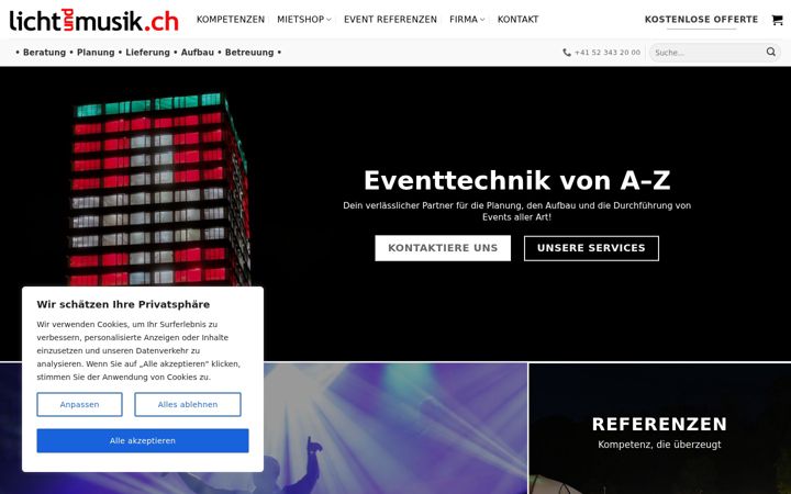 Screenshot of lichtundmusik.ch