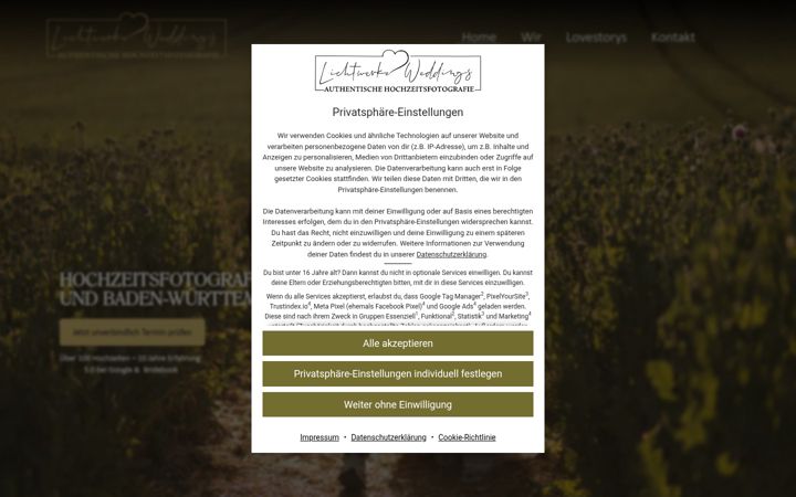 Screenshot of lichtwerke-weddings.de