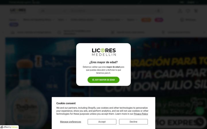 Screenshot of licoresmedellin.com