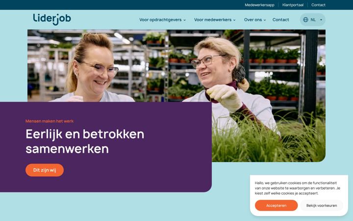 Screenshot of liderjob.nl
