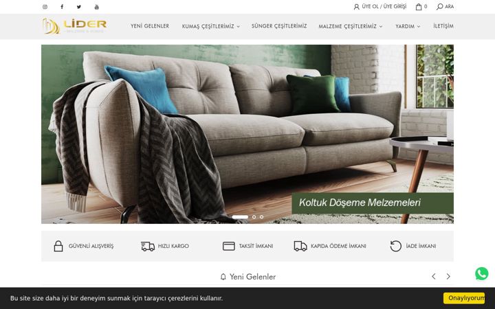 Screenshot of lidermalzeme.com