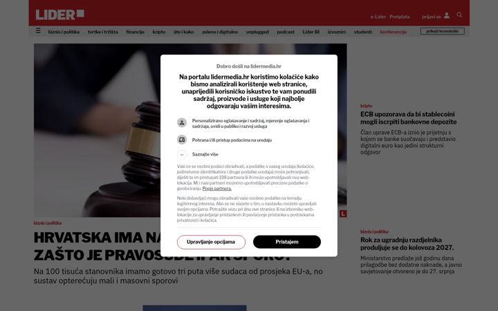Screenshot of lidermedia.hr