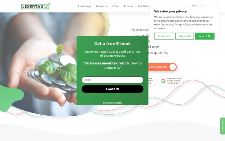 Screenshot of lidertax.co.uk