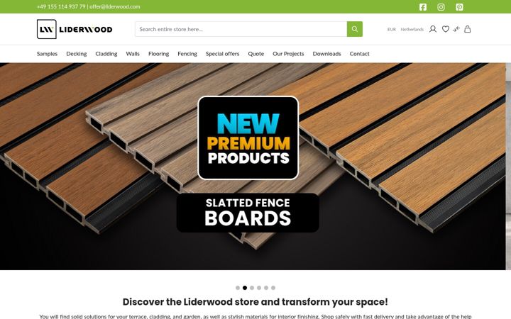 Screenshot of liderwood.com