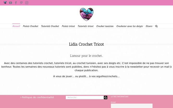 Screenshot of lidiacrochettricot.org