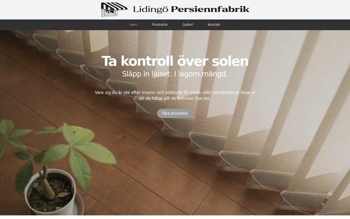 Screenshot of lidingopersiennfabrik.se