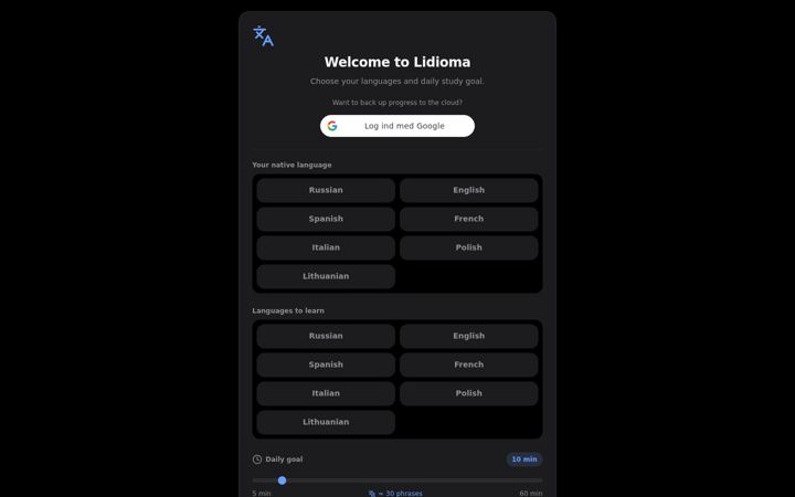 Screenshot of lidioma.com
