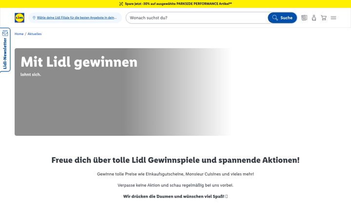 Screenshot of lidl-gewinnspiel.de