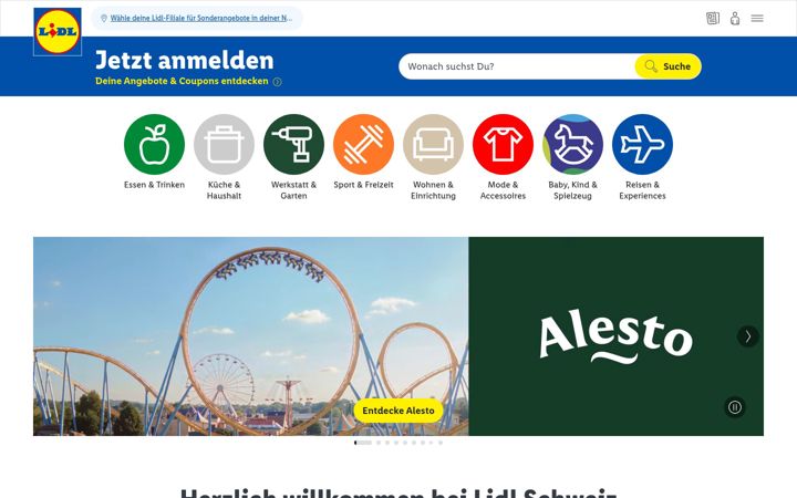 Screenshot of lidl.ch