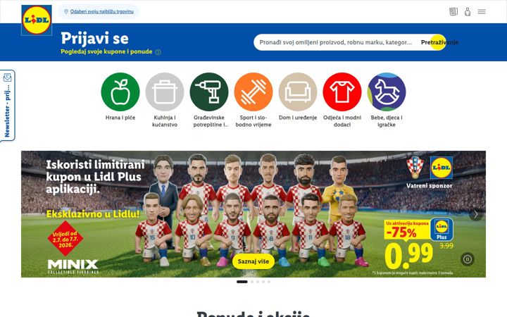 Screenshot of lidl.hr