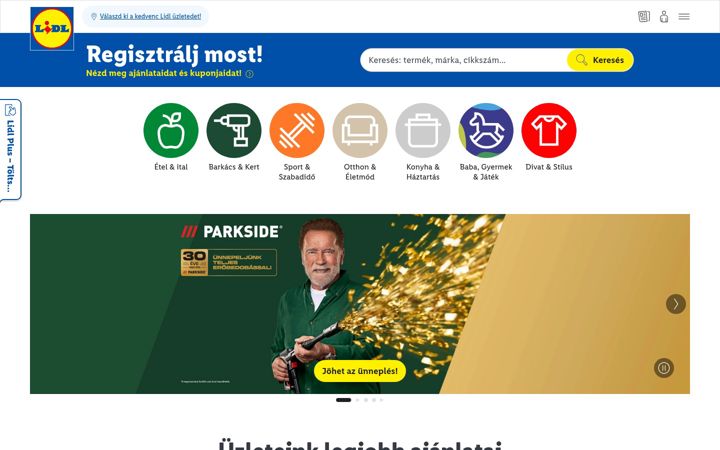 Screenshot of lidl.hu