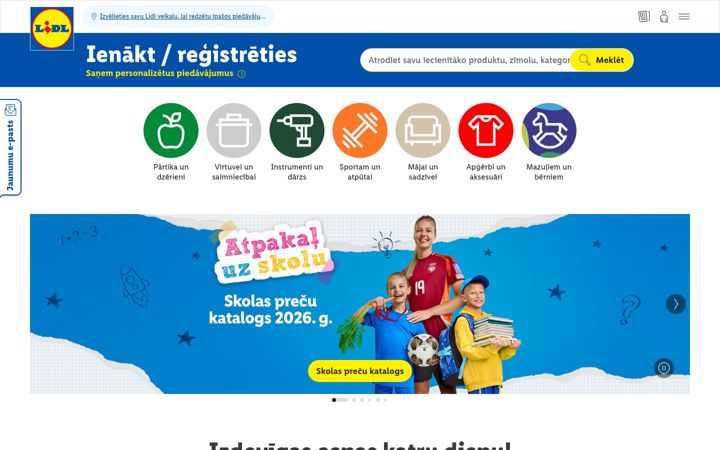 Screenshot of lidl.lv