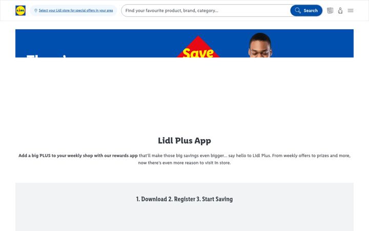 Екранна снимка на lidlplus.com