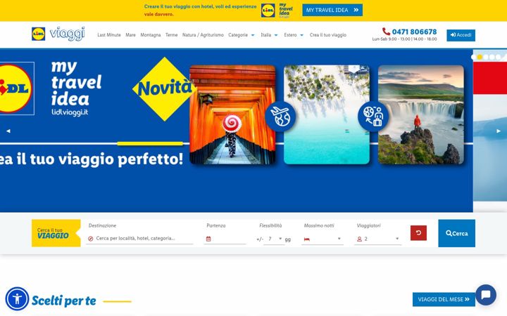 Screenshot of lidlviaggi.it