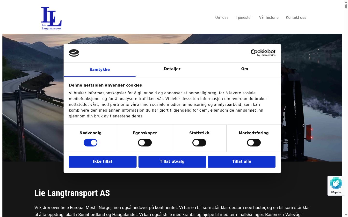Screenshot of the consent banner shown before any interaction