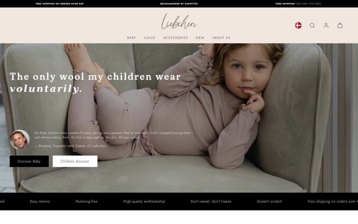 Screenshot of liebchen-thelabel.com