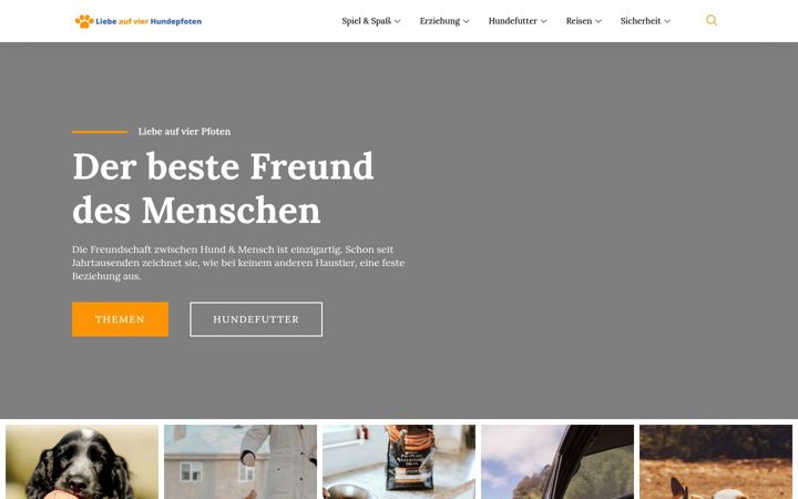 Screenshot of liebe-auf-vier-hundepfoten.de