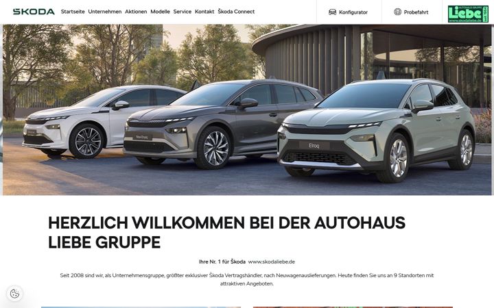 Screenshot of liebeautos-erfurt.skoda-auto.de
