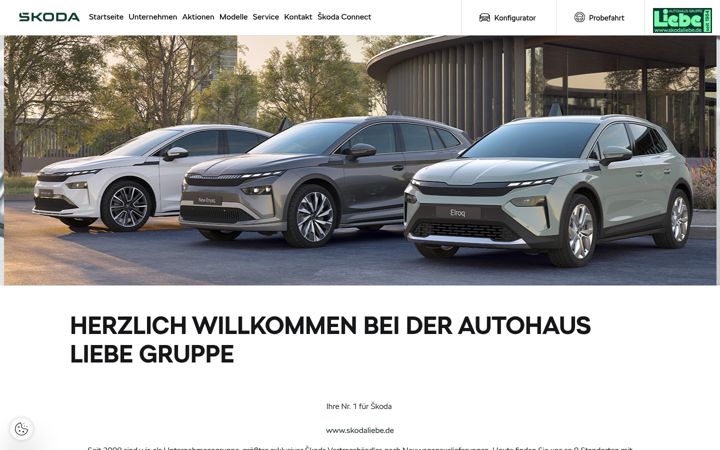 Screenshot of liebeautos-halle.skoda-auto.de