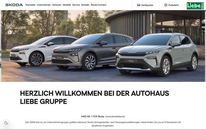 Screenshot of liebeautos-leipzig.skoda-auto.de