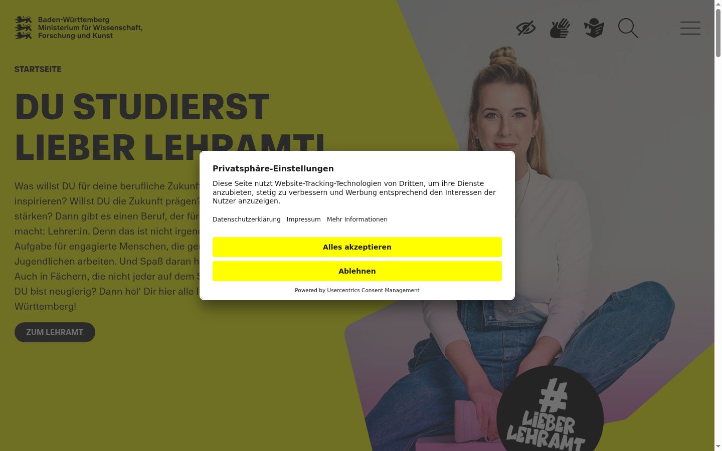 Zrzut ekranu banera zgody wyświetlanego przed jakąkolwiek interakcją