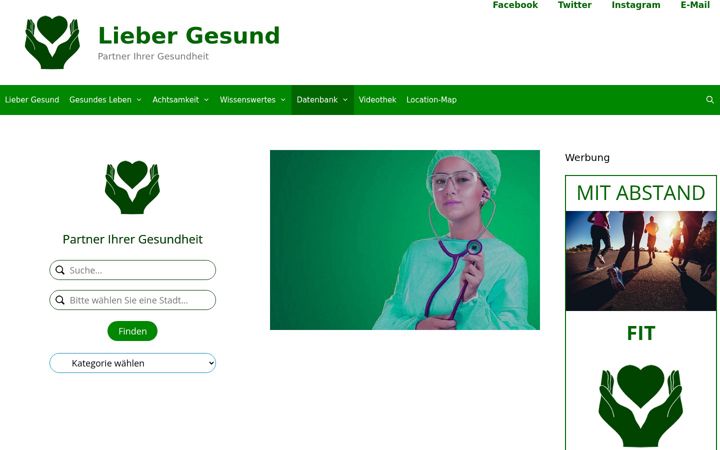 Screenshot of liebergesund.net