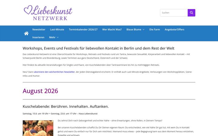 Screenshot of liebeskunstnetzwerk.de