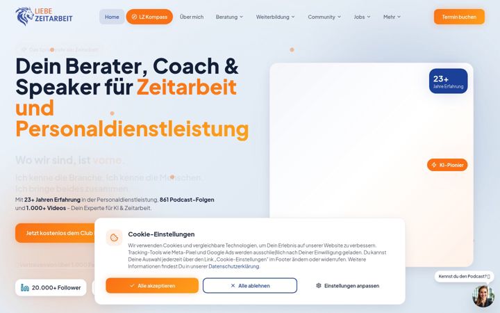 Screenshot of liebezeitarbeit.com