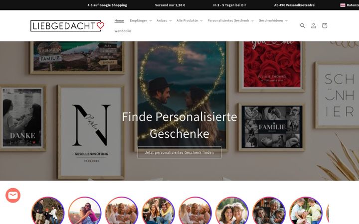 Screenshot ta' liebgedacht.de