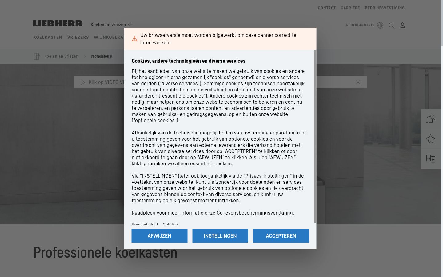 Zrzut ekranu banera zgody wyświetlanego przed jakąkolwiek interakcją