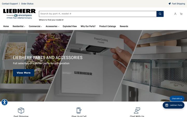 Screenshot of liebherrpartsstore.com