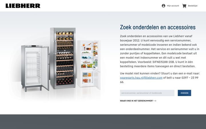 Screenshot of liebherrwinkel.nl