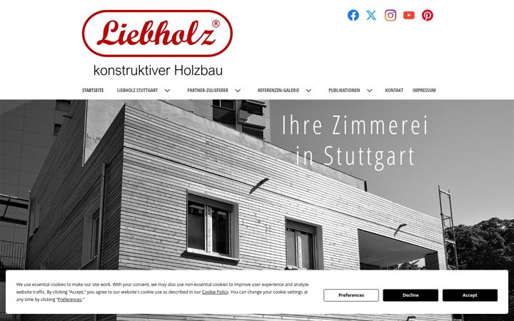 Screenshot of liebholz-stuttgart.de