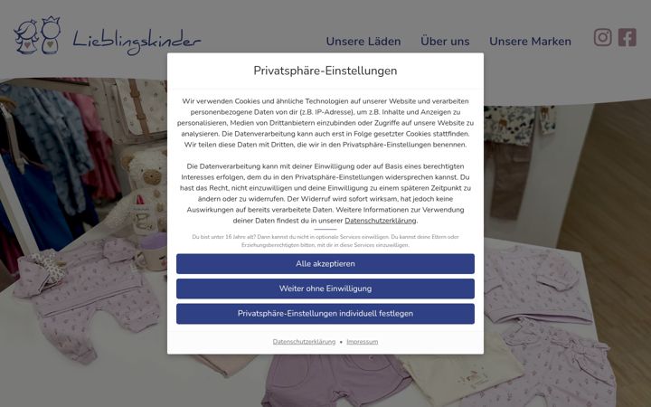 Screenshot of lieblingskinder-mode.de