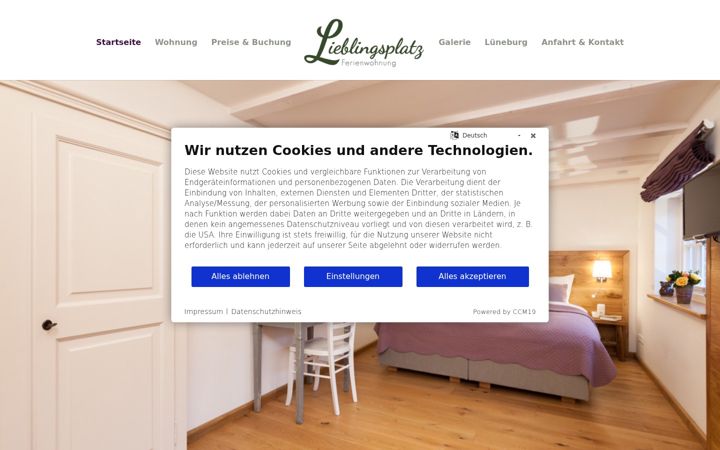 Kuvakaappaus sivustosta lieblingsplatz-lueneburg.de