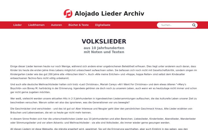 Screenshot of lieder-archiv.de