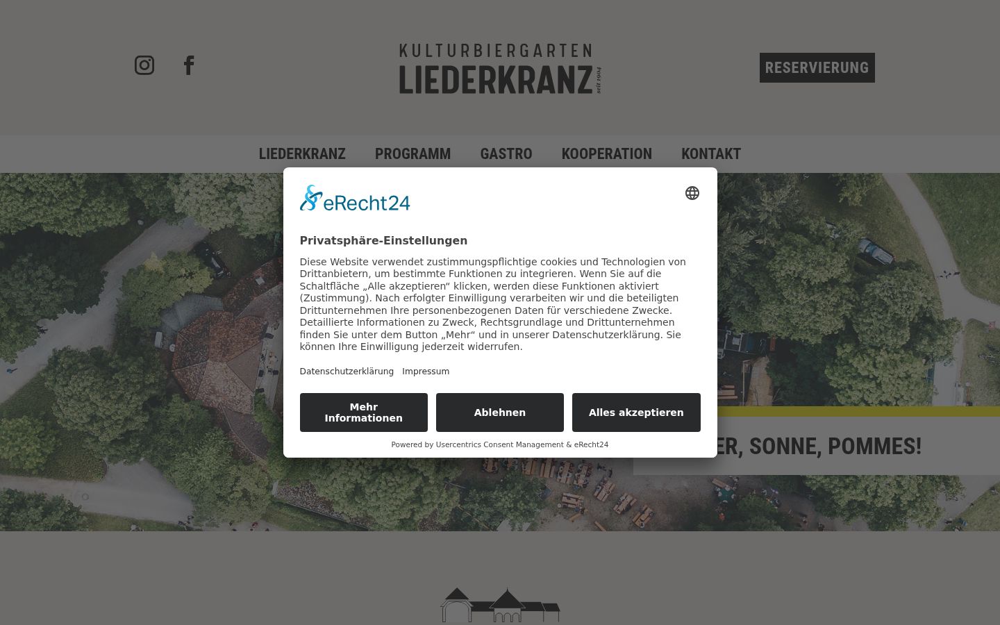 Capture d'écran de la bannière de consentement affichée avant toute interaction